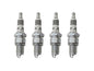 Set of four GoWesty NGK BPR6EIX-44 spark plugs for EFI engines, featuring platinum tips and threaded metal shell.