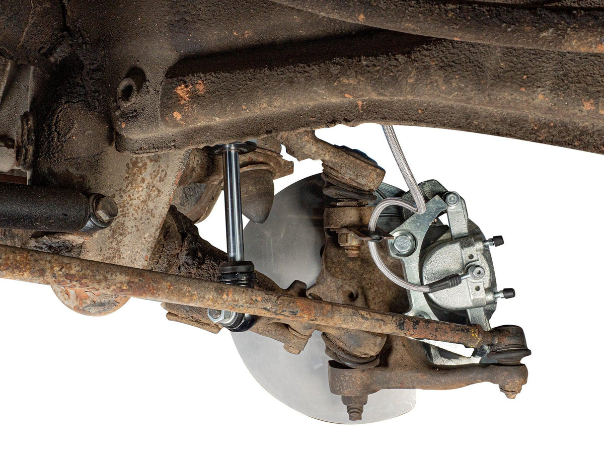 GoWesty Bigger Front Brake set for late bus and early Vanagon, showing the brake components and hardware.