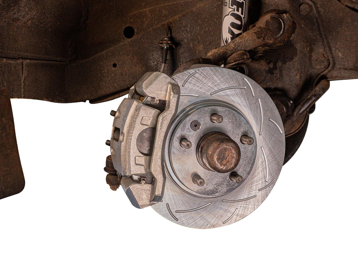 GoWesty front brake assembly for late bus and early Vanagon, showing the brake disc and caliper against a neutral background.