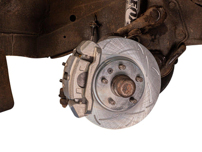 GoWesty front brake assembly for late bus and early Vanagon, showing the brake disc and caliper against a neutral background.