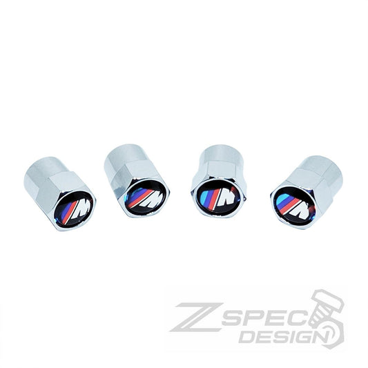 Chrome Valve Stem Tire Caps, Style: BMW M-Power