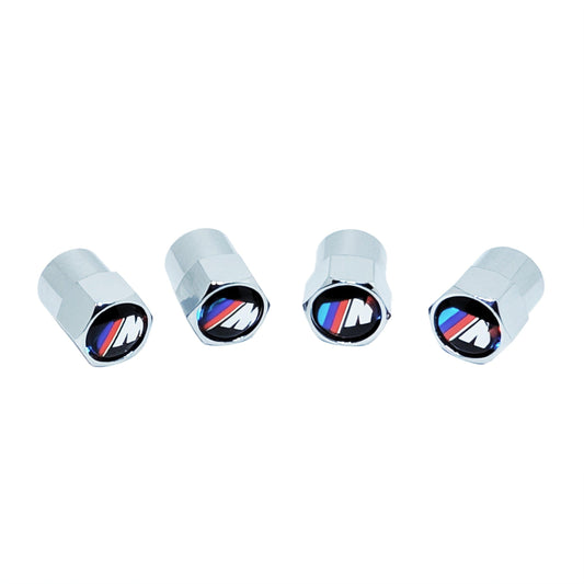 Chrome Valve Stem Tire Caps, Style: BMW M-Power