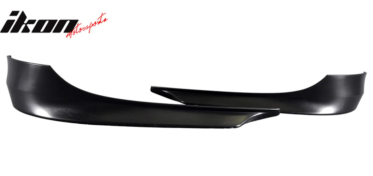 K2 Industries front bumper lip splitter for BMW E90 3-Series 2009-2012, OE color, dual-piece spoiler for enhanced aerodynamics.