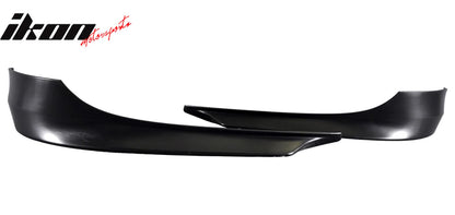 K2 Industries front bumper lip splitter for BMW E90 3-Series 2009-2012, OE color, dual-piece spoiler for enhanced aerodynamics.