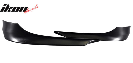 K2 Industries front bumper lip splitter for BMW E90 3-Series 2009-2012, OE color, dual-piece spoiler for enhanced aerodynamics.