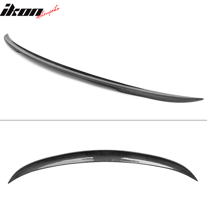 Matte carbon fiber trunk spoiler for BMW 3 Series F30 F80 2012-2019 by K2 Industries, featuring P style design.