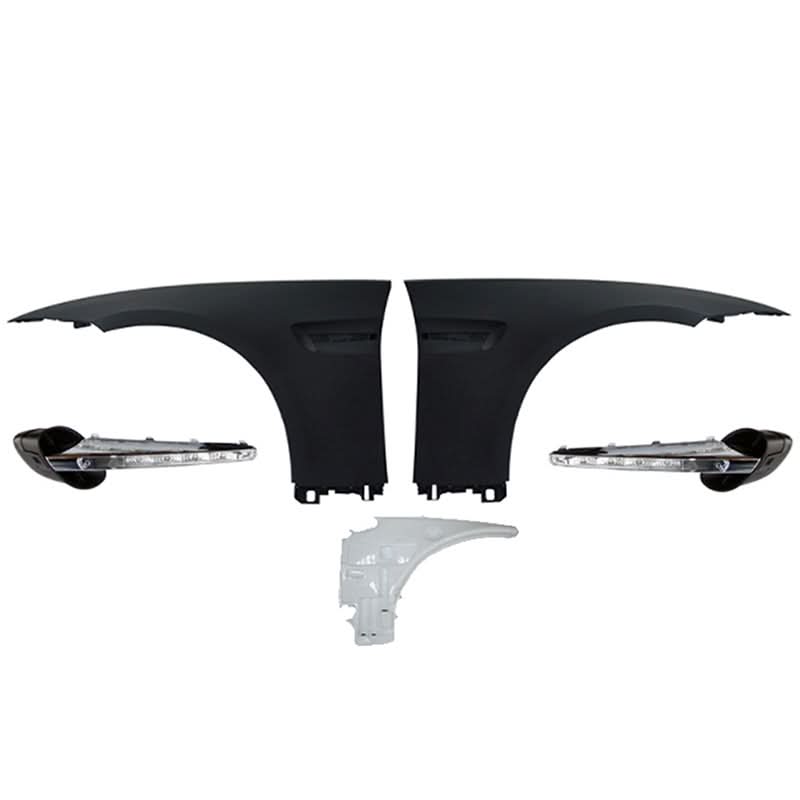 K2 Industries BMW E92 M3 front fender side vent with signal light, compatible with 2007-2013 BMW E92 models, fender flares accessory.