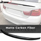 BMW 4 Series F83 trunk spoiler by K2 Industries, matte carbon fiber, performance style, for 2014-2017 BMW 4 Series coupe.