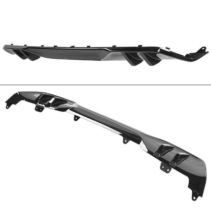 Black BMW G05 X5 M Sport rear diffuser and front apron made of ABS, designed for 2019-2023 models by K2 Industries.