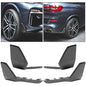 BMW G05 X5 M CFL Sport front and rear aprons splitters by K2 Industries, made of ABS, shown on a black vehicle.