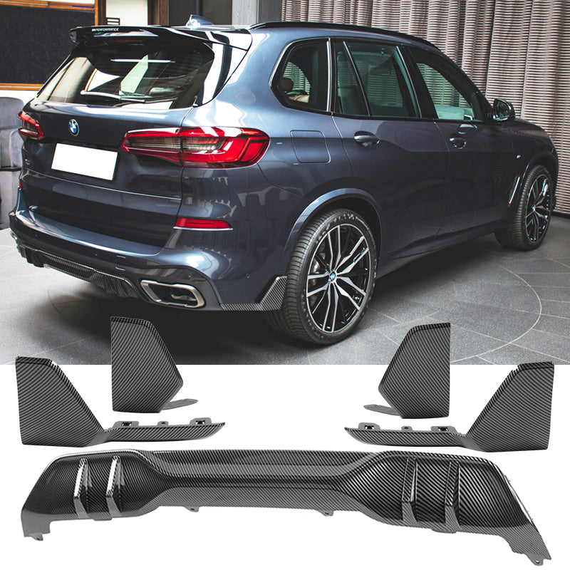 BMW G05 X5 M 2019-2023 ABS diffuser set with front and rear sport aprons and rear diffuser by K2 Industries.