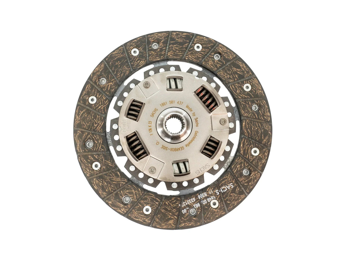 GoWesty 228mm clutch disc for Bus and Vanagon, single clutch kit component, showing the clutch disc with friction material.