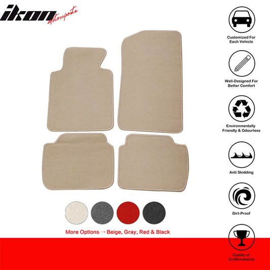 BMW E46 3 Series and M3 carpet car floor mats by K2 Industries, four-piece nylon set, shown in the image.