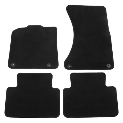 Set of four nylon carpet floor mats for Porsche Macan 2015-2025 by K2 Industries, showing black mats with textured surface.