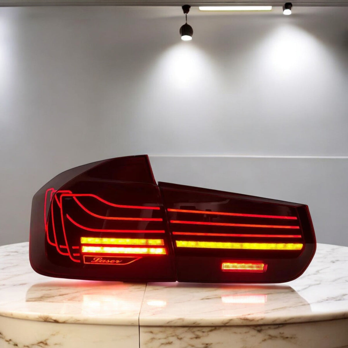 BMW F30 and M3 F80 CSL laser tail lights by Palenon Performance, featuring sleek design for 3 Series and M3 models.
