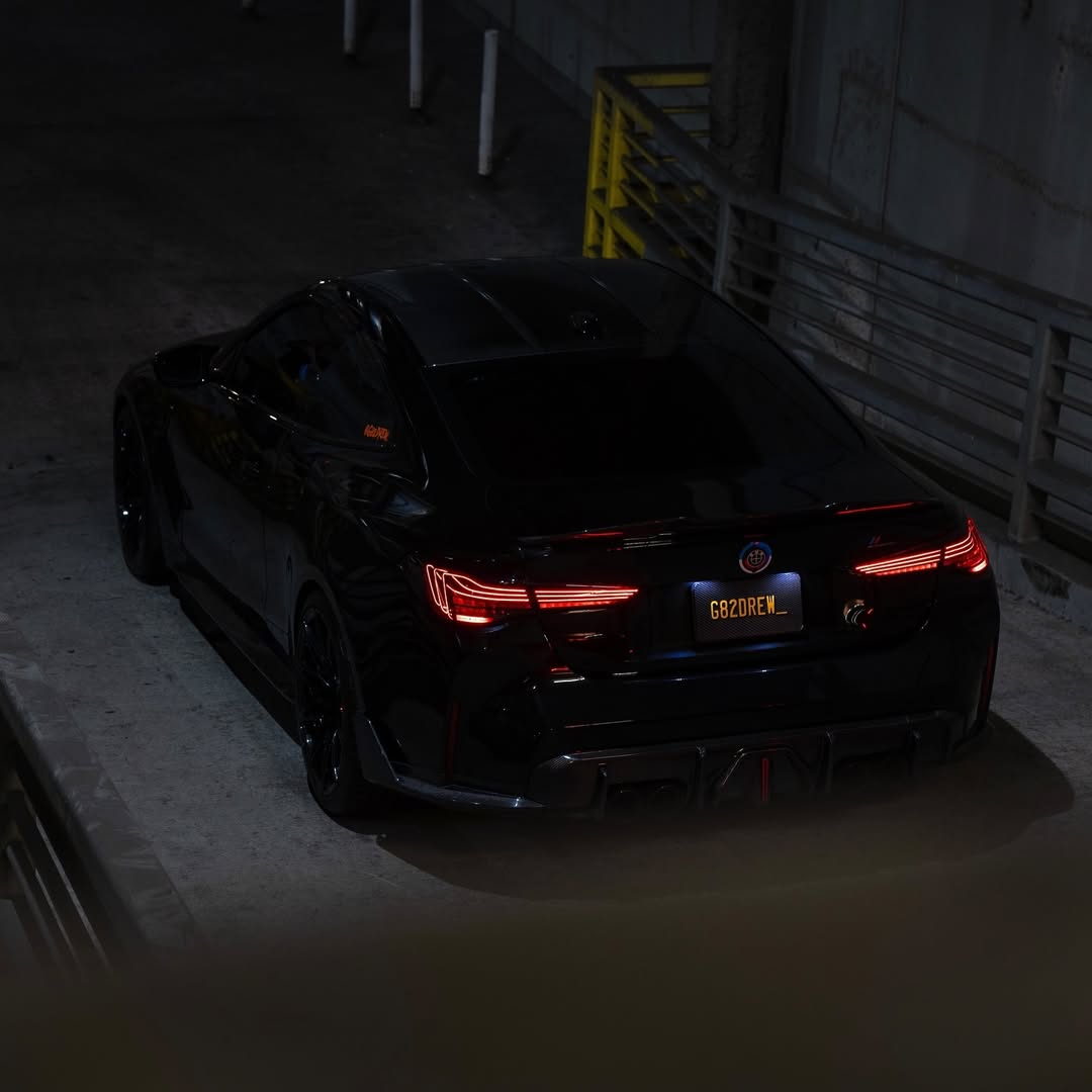 BMW G22 CSL laser tail light by Palenon Performance showing sleek design and LED illumination for 420i, 430i, M440i, and M4 G82 models.