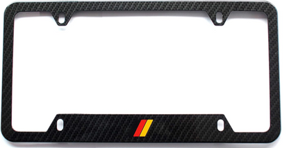 Bayern Motor Werks Carbon Fiber License Plate Frame with German Flag emblem