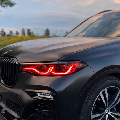 BMW X Series X7 G07 DRL Module by K2 Industries, featuring a close-up of the colorful daytime running light module.