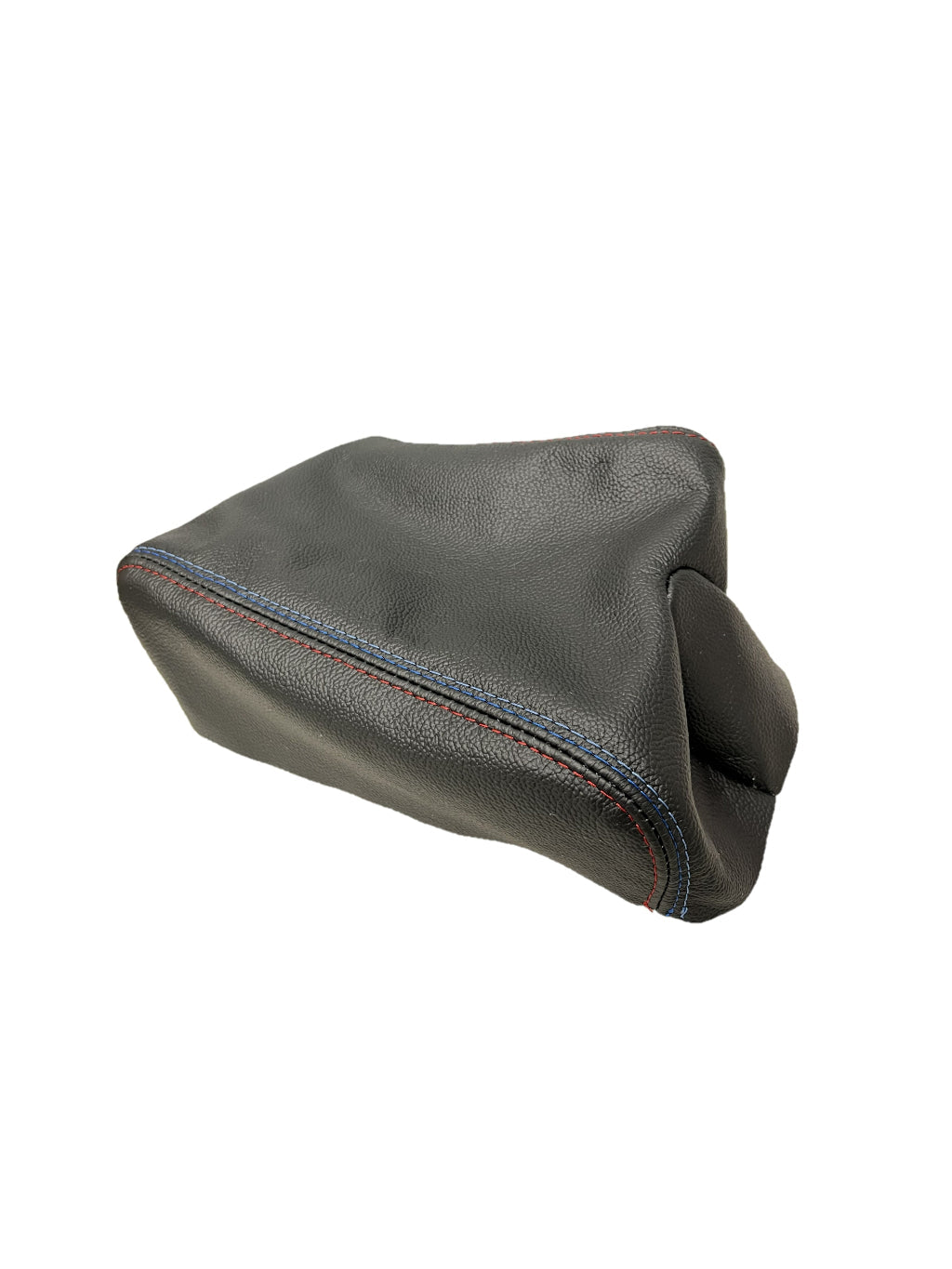 Leather suede console armrest cover with M Stitching for BMW E36 E46 center console, custom upholstery by JTS.