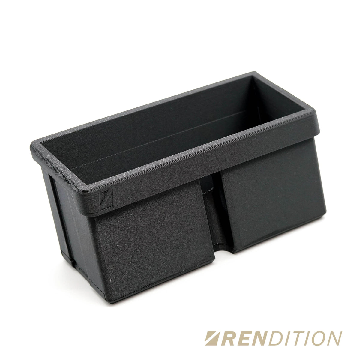 BMW E30 rear ashtray storage box from K2 Industries, interior car accessory, showing the black plastic compartment.