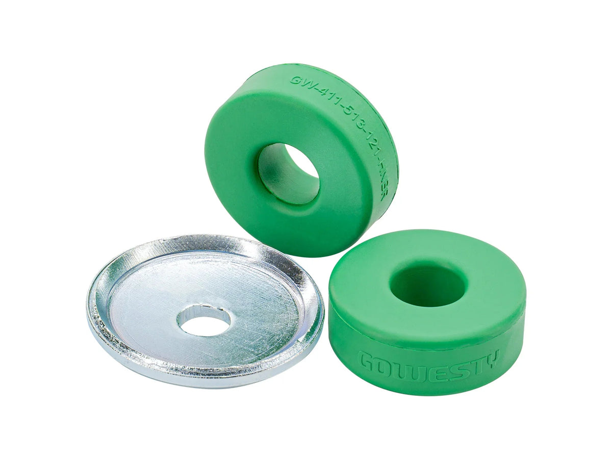 Rear Bilstein shock sway bar bushing and washer kit for Eurovan, includes durable DuroGreen bushings and hardware by GoWesty.