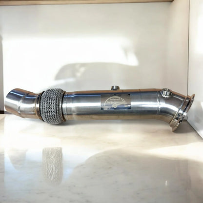 Palenon Performance 430HP upgrade downpipe for N55 BMW 535i, 640i, 740i, X5, X6 F chassis, high-performance exhaust component.