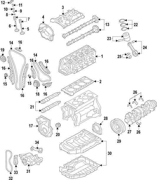 2.0L EA888 GENUINE OEM GEN 2 / 3 Complete Timing Chain & Tensioners Replacement Kit 2008-2025