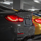 BMW M4 F82 GTS OLED sequential tail light by Palenon Performance, showing sleek illuminated LED design and modern tail light features.