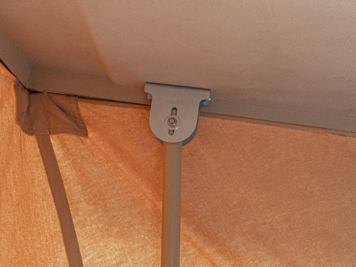 GoWesty Pop-Top Tent Adjustment Kit for 1980-91 Vanagon, showing installation process on the floppy-tent attachment area.