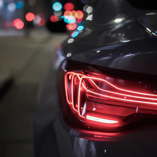 BMW F30 and M3 F80 CSL laser tail lights by Palenon Performance, showcasing sleek, full LED tail light design for 3 Series models.