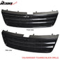 Unpainted black ABS front hood grille for 2003-2007 VW Touareg by K2 Industries, badgeless design with border.