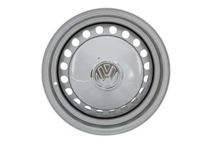 Silver hubcap mounting kit for GW Steel Wheels by GoWesty, with mounting tools and hardware for secure fit.