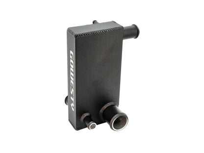 Aluminum coolant junction for 2WD Waterboxer engine cooling system by GoWesty, shown in a close-up view.