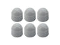 Six grey GoWesty luggage rack and lifting gear nut covers for Vanagon roof racks, shown on a white background.