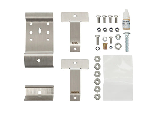 GoWesty awning or shower mounting kit for Bus and Vanagon interior, shown installed inside a van or bus.