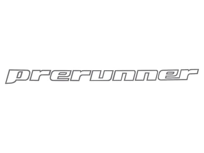Silver GoWesty Prerunner decal for Vanagon, stylish automotive decal sticker with detailed design on a white background.