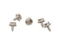 Set of five GoWesty male snap fasteners with screws, used for clothing or fabric repairs.