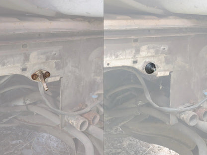 GoWesty fuel line adapter fitting kit for 2WD Vanagon, showing various metal and rubber fittings on a clean work surface.