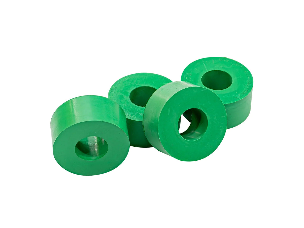 GoWesty Vanagon front sway bar bushing bundle with four black rubber bushings for suspension stability.