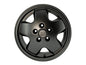 Black face alloy wheel from GoWesty OEM replica bundle for Bus/Vanagon, 15-inch size with detailed close-up.