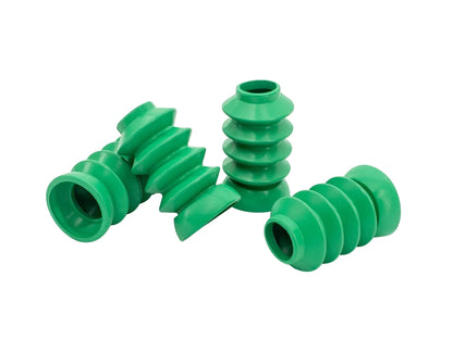 GoWesty Vanagon shift rod bushing and boot bundle with Teflon and DuroGreen, showing close-up of bushings and boot assembly.