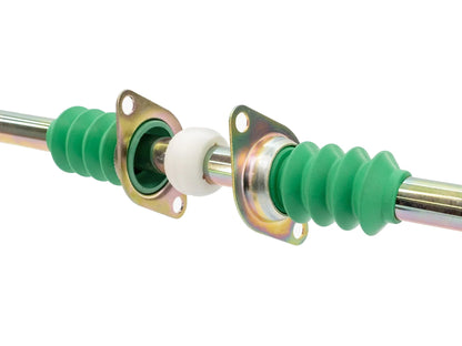 GoWesty Teflon and DuroGreen shift rod bushing and boot bundle installed in Volkswagen Vanagon shifter assembly.