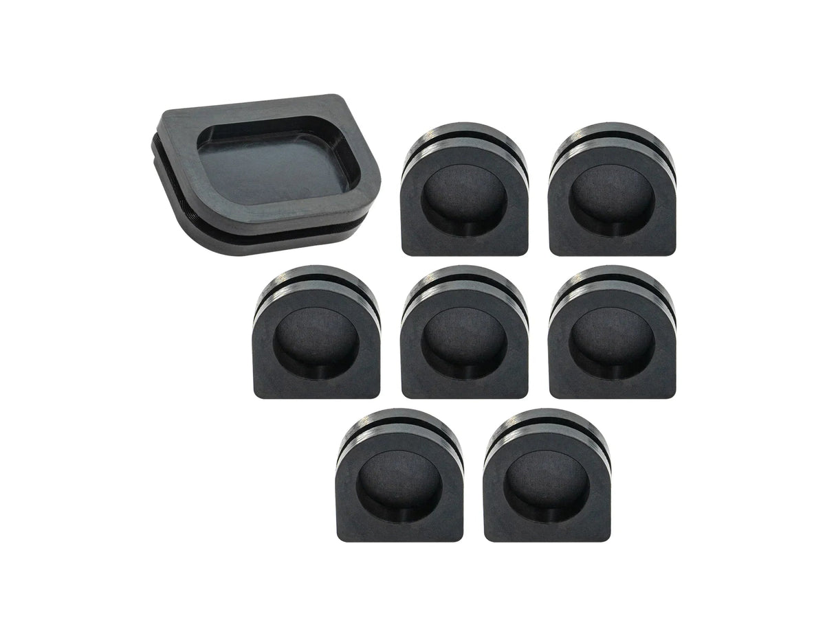 GoWesty Grommet Set for Junction and Relay Boxes on Vanagon, electrical accessories with black rubber grommets and metal fittings.