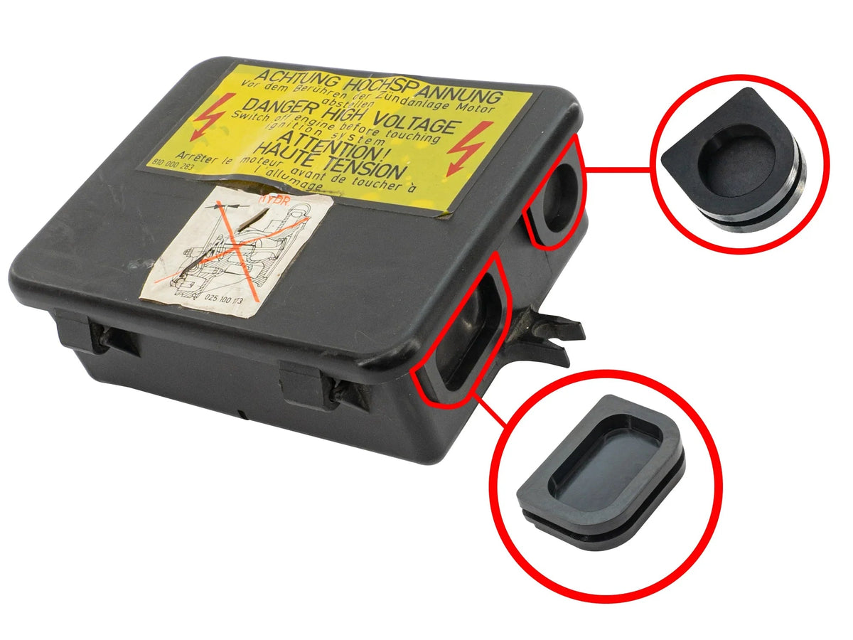 GoWesty grommet set for Vanagon junction and relay boxes, electrical accessory with multiple grommets for wiring protection.