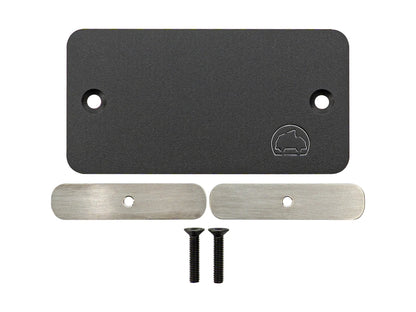 GoWesty Vanagon Ashtray Delete Kit front installation, showing the sleek, custom black panel designed to replace the ashtray.