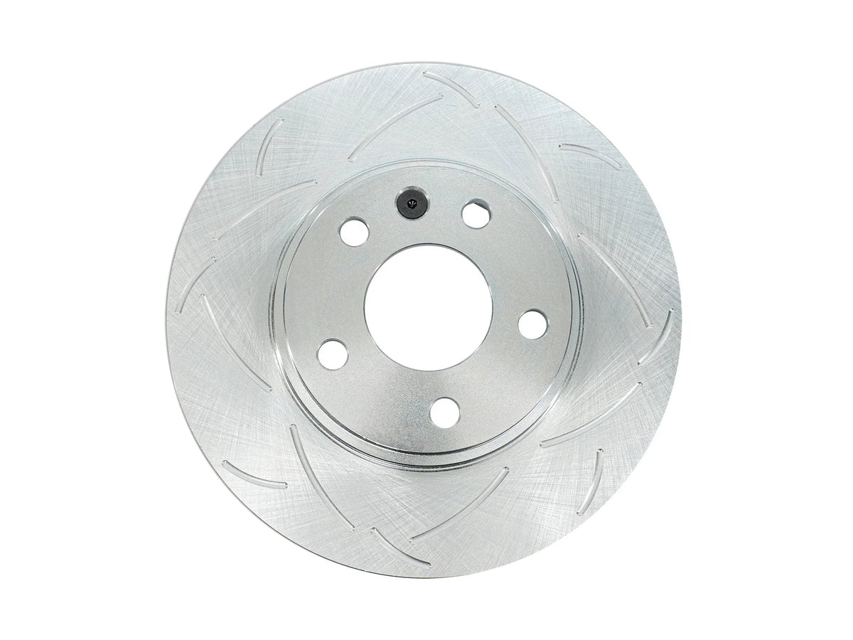 GoWesty Bigger Front Brakes for Late Bus and Early Vanagon, showing a close-up of the upgraded brake rotor and caliper assembly.