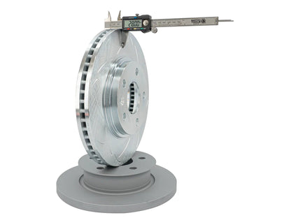 GoWesty Bigger Front Brakes for Late Bus and Early Vanagon, featuring thick rotor design for improved braking performance.