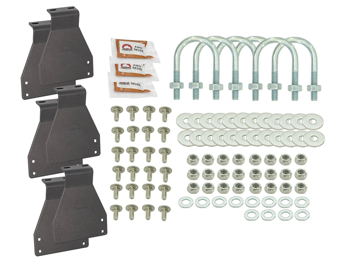 GoWesty bolt-on roof rack bracket and mount kit for Vanagon Westfalia with U-bolts, designed for secure vehicle roof attachment.