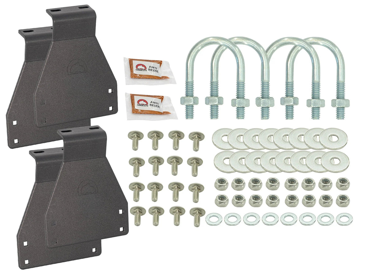 GoWesty bolt-on roof rack bracket and mount kit for Vanagon Westfalia, includes U-bolts for secure installation.