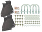 GoWesty bolt-on roof rack bracket and mount kit for Vanagon Westfalia, includes U-bolts for secure installation.